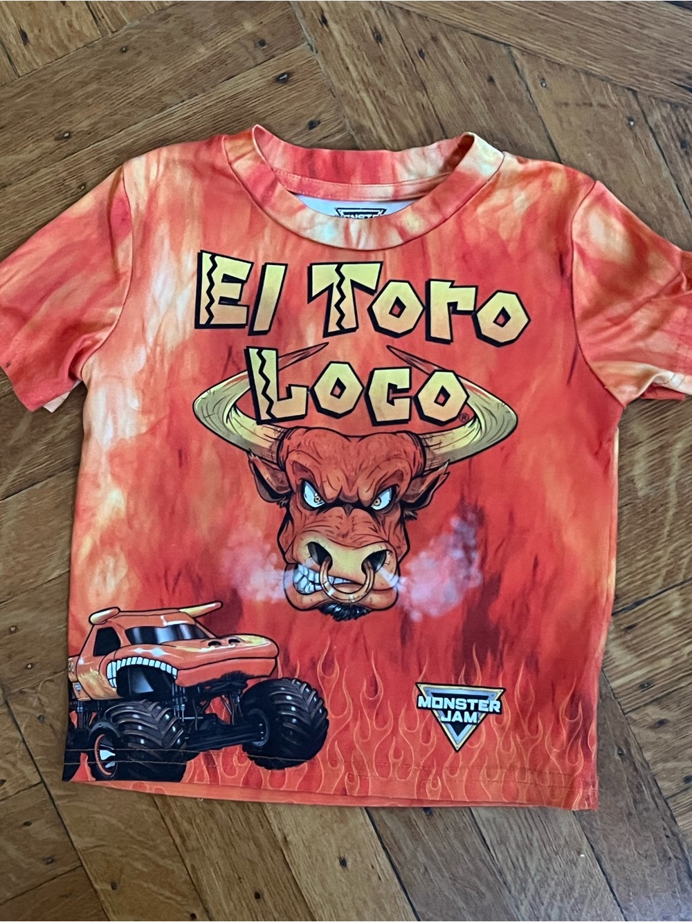 Monster Jam "El Toro Loco" Kids Orange Tie-Dye Tee